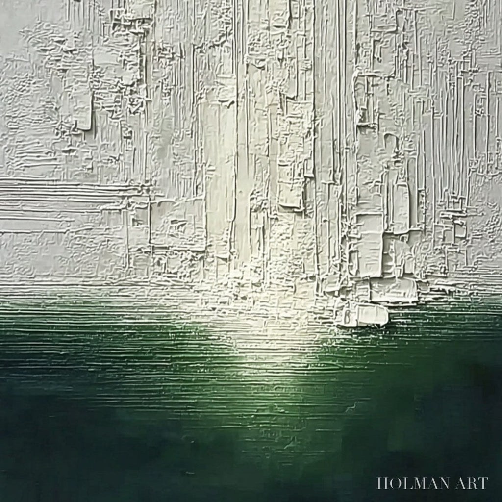 HOLMAN ART Veridian Horizon – Textured Wabi Sabi Abstract Landscape Painting - image 3