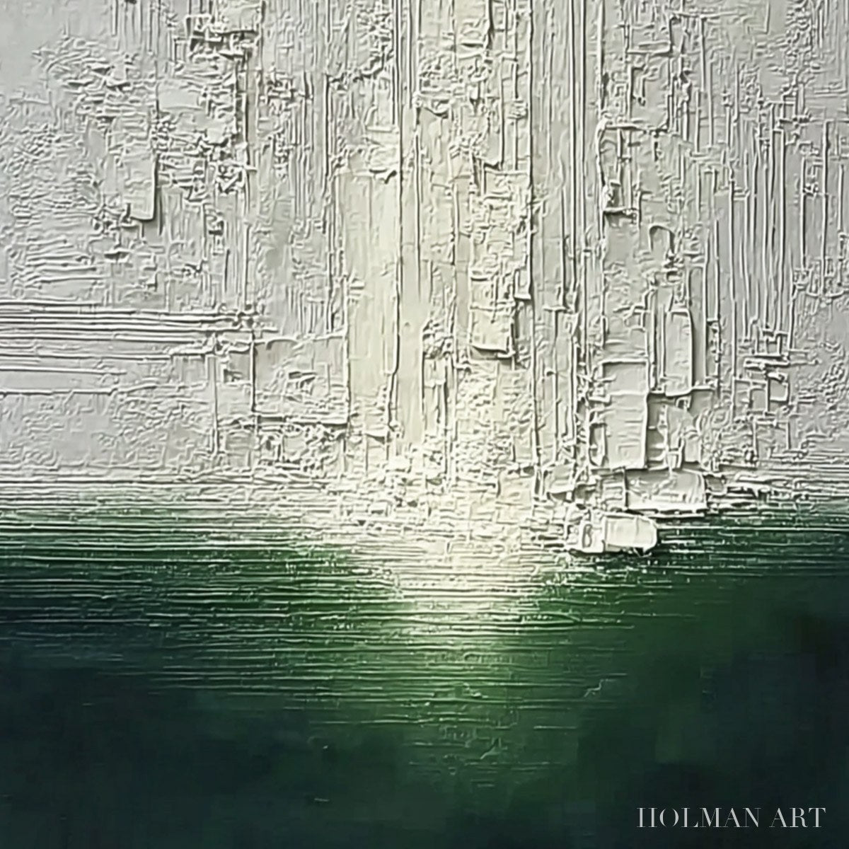 HOLMAN ART Veridian Horizon – Textured Wabi Sabi Abstract Landscape Painting - image 3