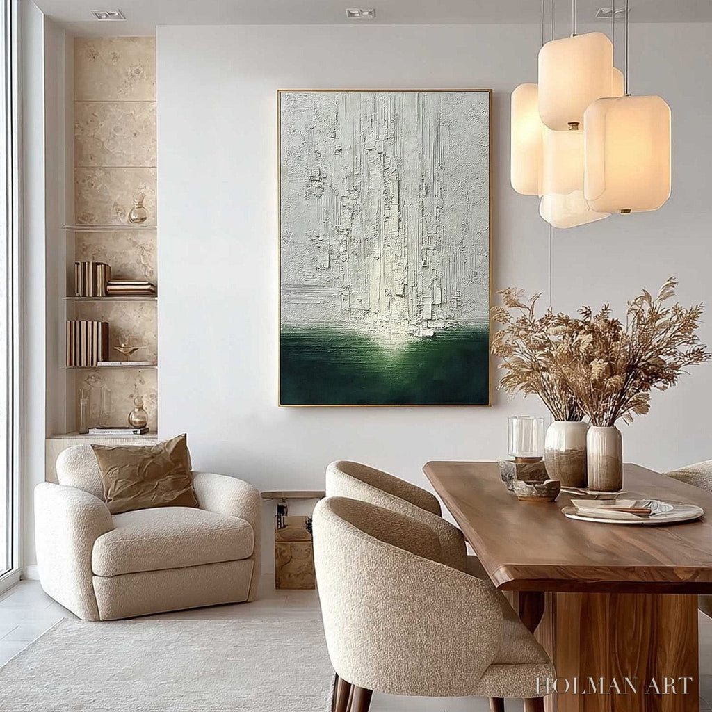 HOLMAN ART Veridian Horizon – Textured Wabi Sabi Abstract Landscape Painting - image 4