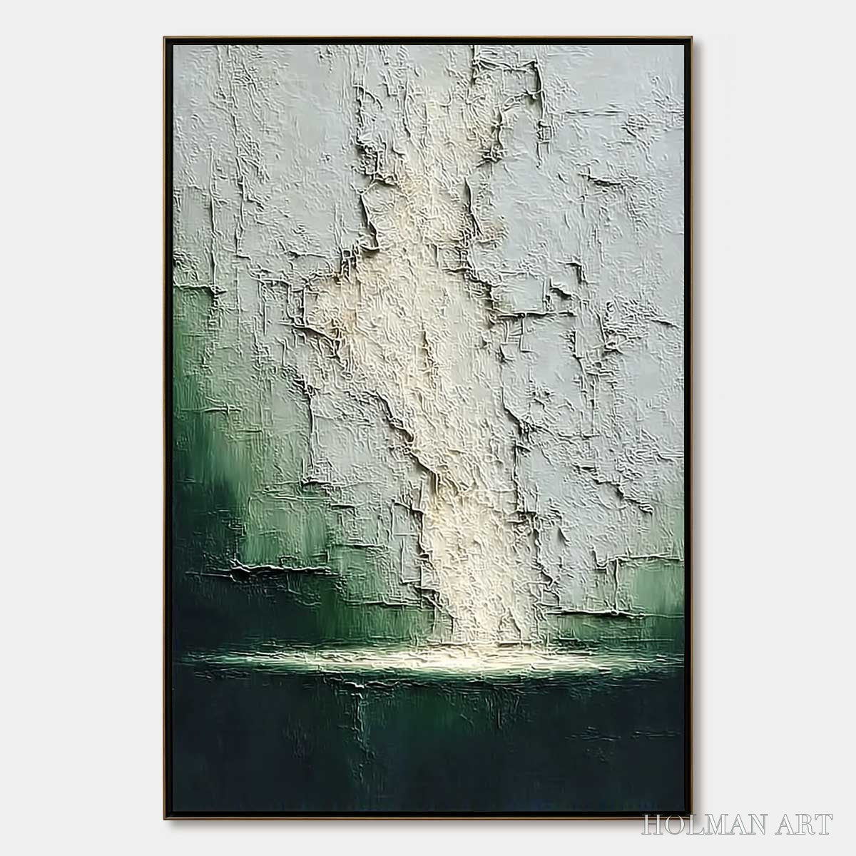 HOLMAN ART Verdant Chasm – Textured Wabi Sabi Abstract Landscape Painting - image 1