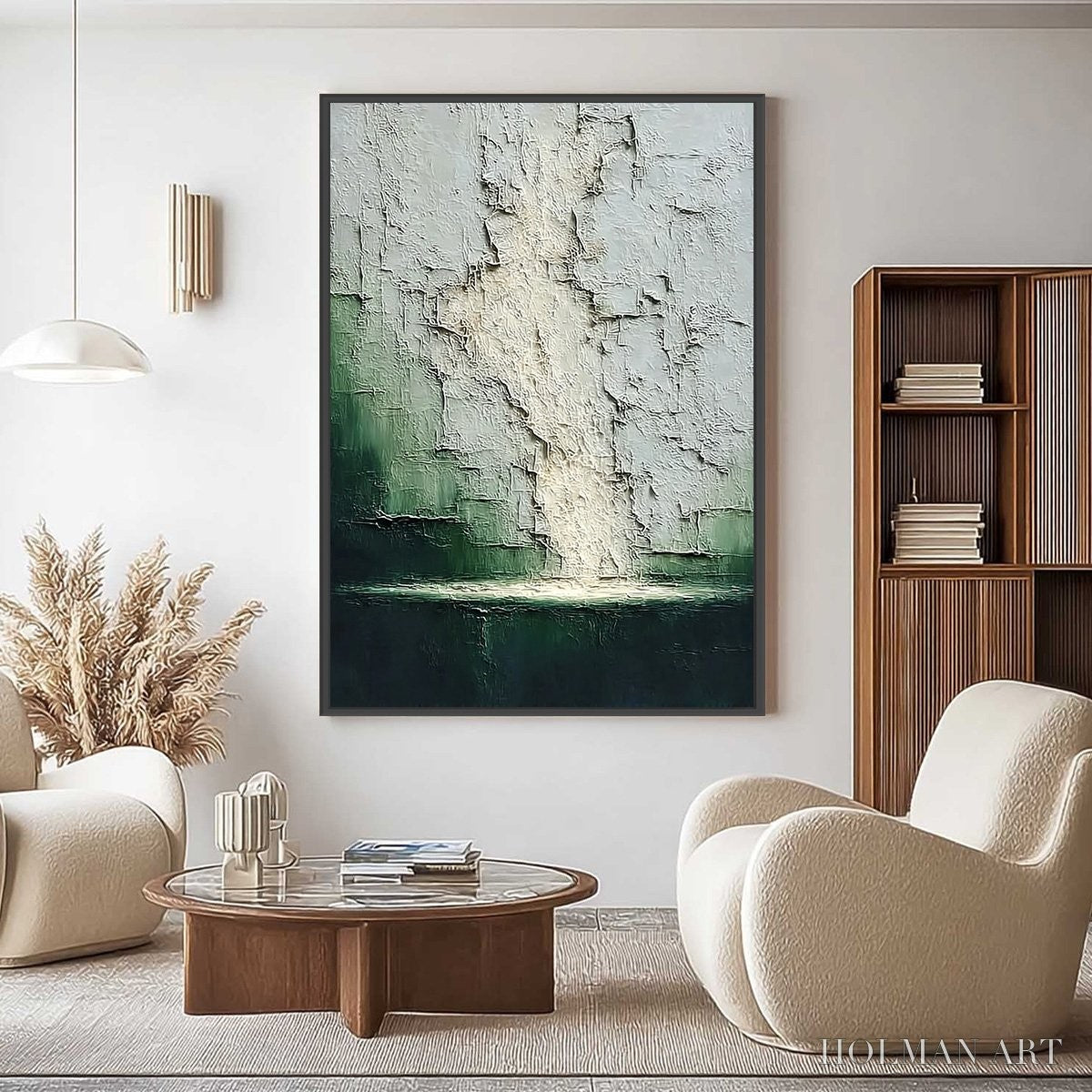 HOLMAN ART Verdant Chasm – Textured Wabi Sabi Abstract Landscape Painting - image 2