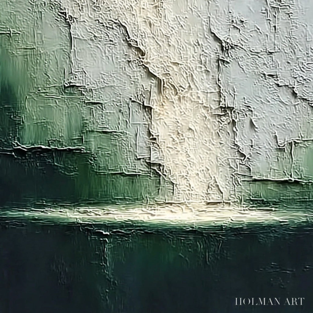 HOLMAN ART Verdant Chasm – Textured Wabi Sabi Abstract Landscape Painting - image 3