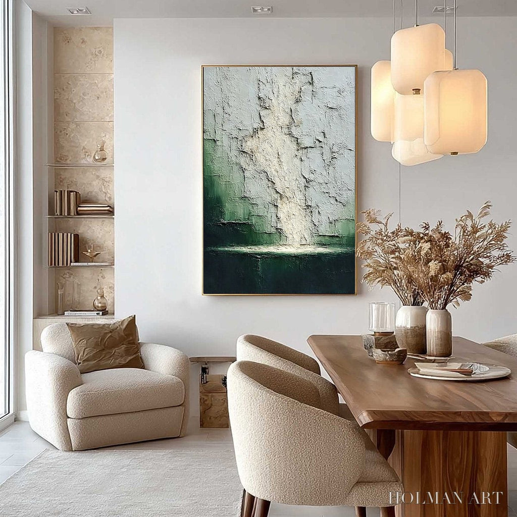 HOLMAN ART Verdant Chasm – Textured Wabi Sabi Abstract Landscape Painting - image 4