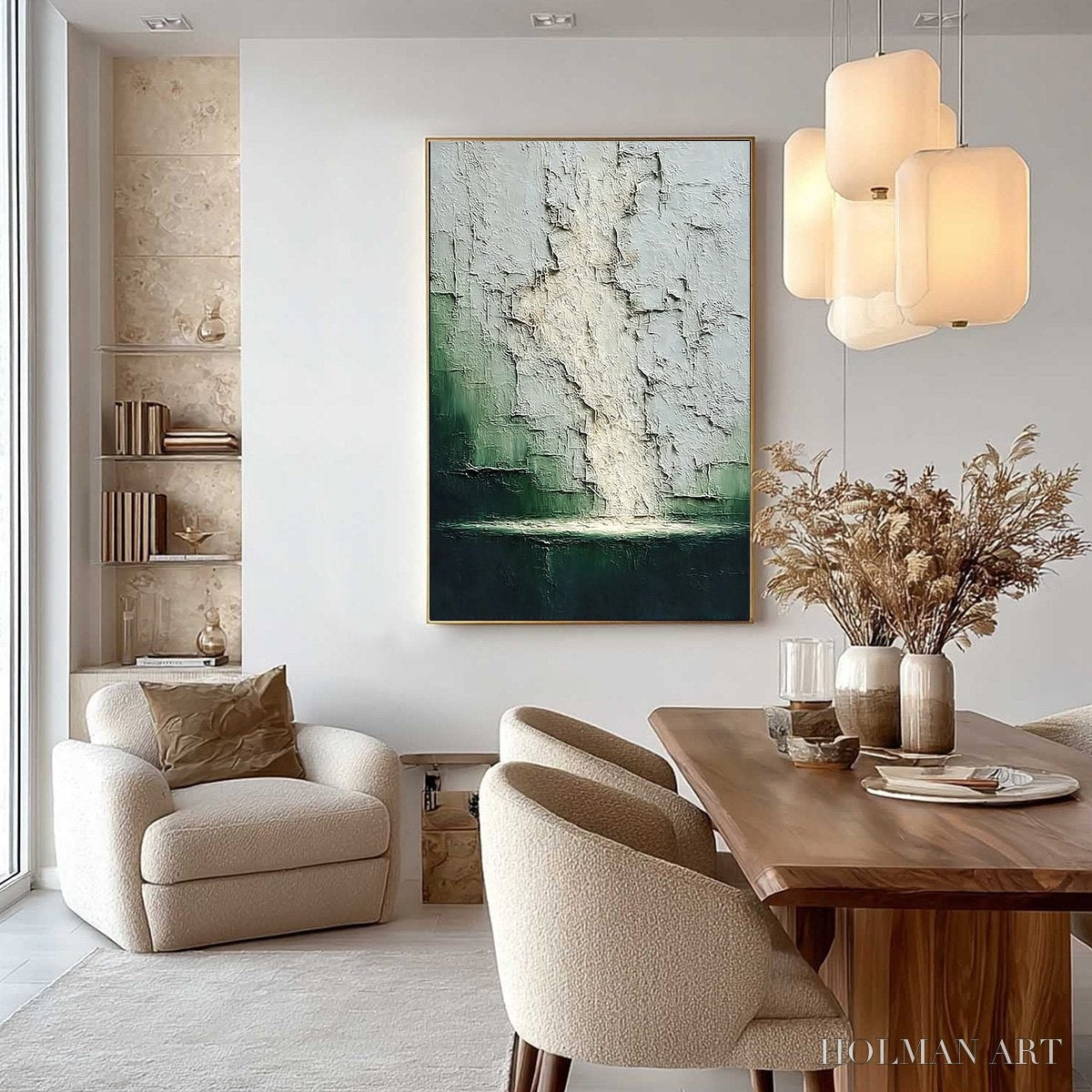 HOLMAN ART Verdant Chasm – Textured Wabi Sabi Abstract Landscape Painting - image 4