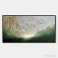 HOLMAN ART Emerald Horizon – Textured Wabi Sabi Abstract Landscape Painting - image 1