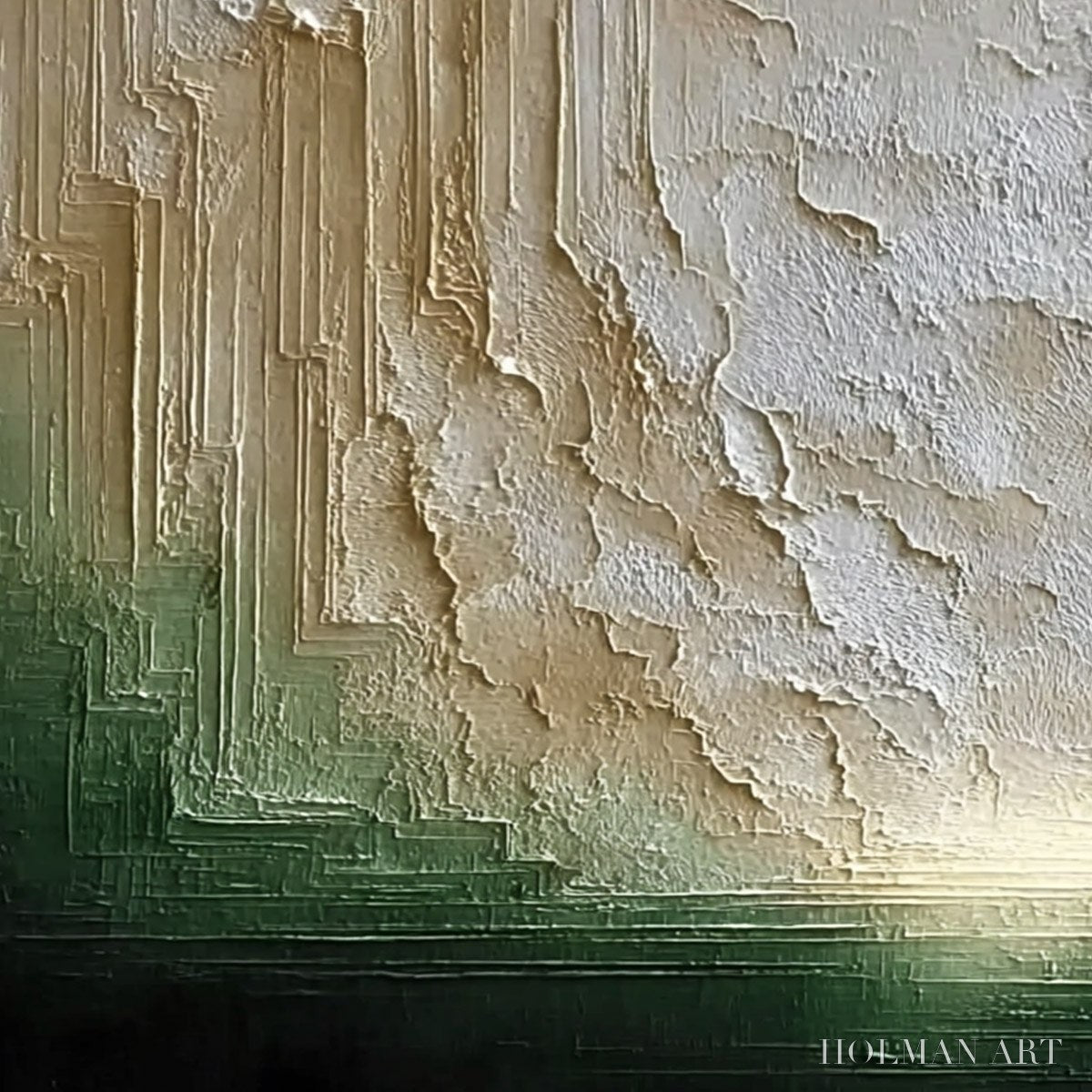 HOLMAN ART Emerald Horizon – Textured Wabi Sabi Abstract Landscape Painting - image 3