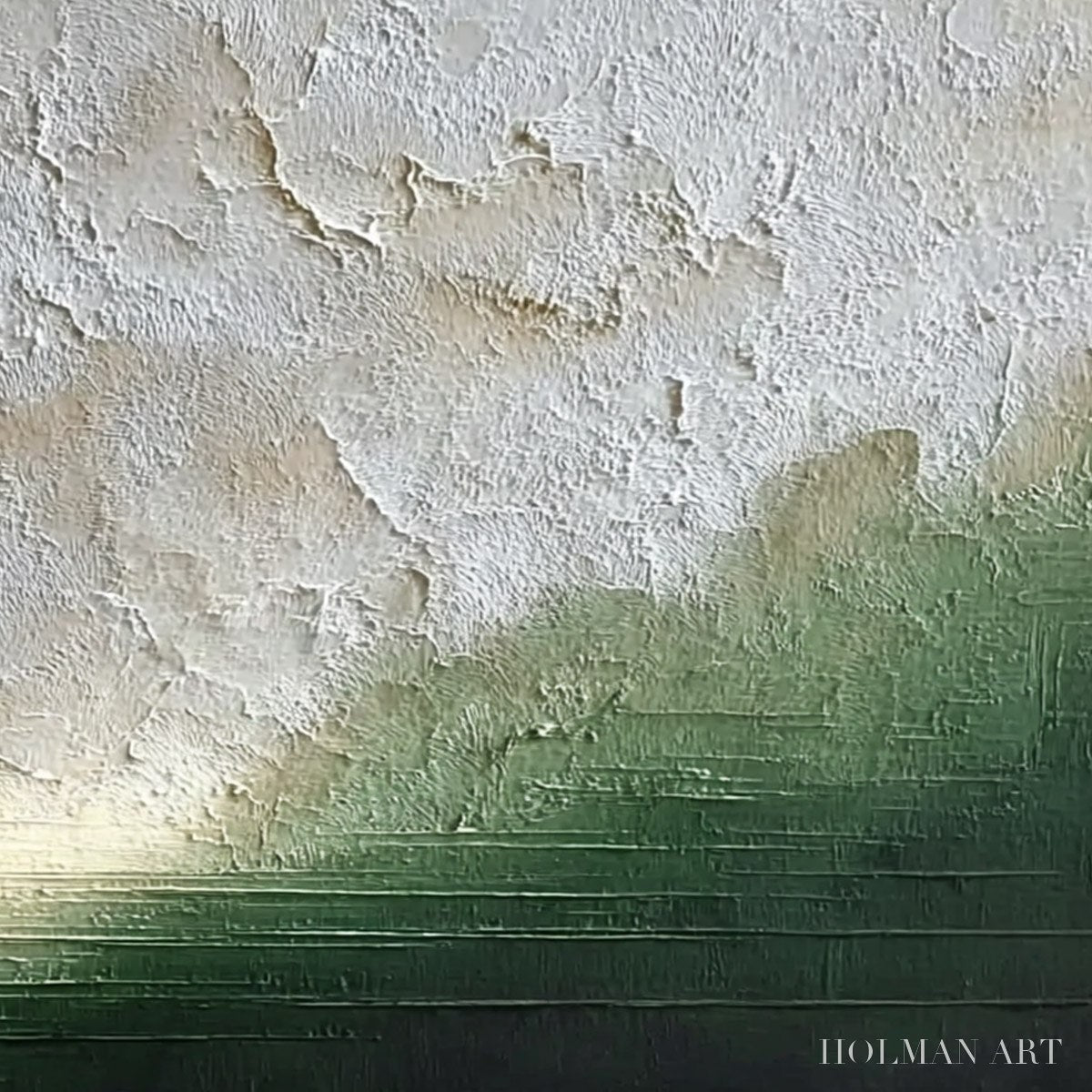HOLMAN ART Emerald Horizon – Textured Wabi Sabi Abstract Landscape Painting - image 5