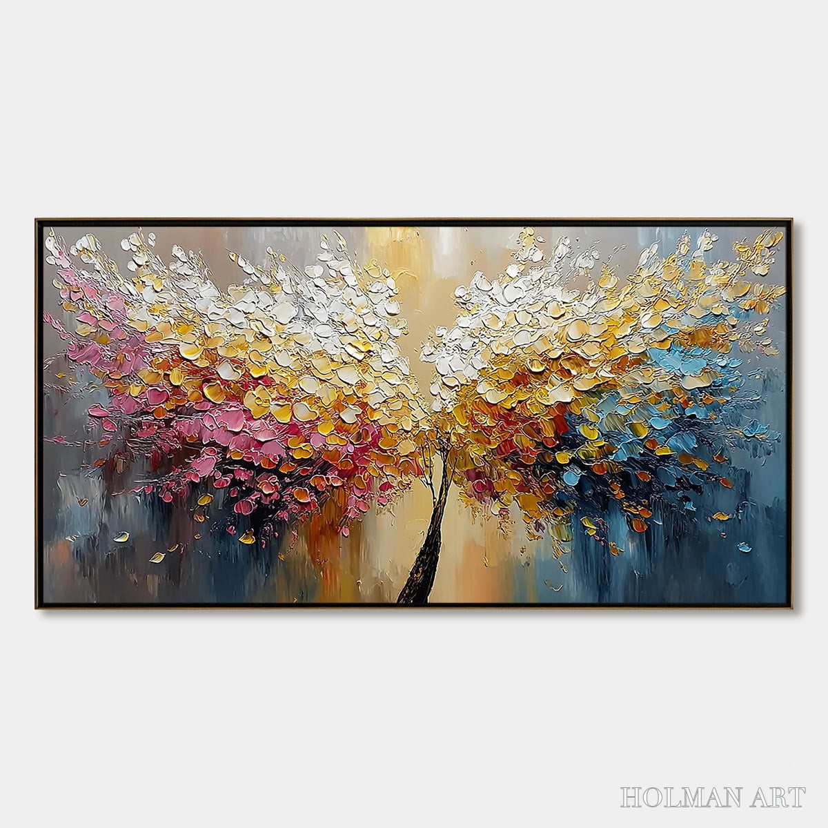 HOLMAN ART Aura Bloom – Textured Palette Knife Tree of Life Painting - image 1