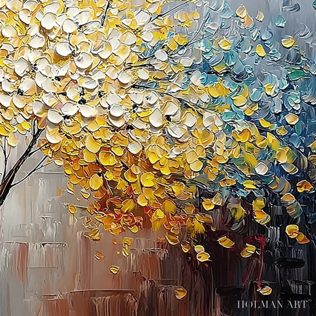 HOLMAN ART Chromatic Embrace – Textured Palette Knife Tree Painting, Colorful Impasto - image 5