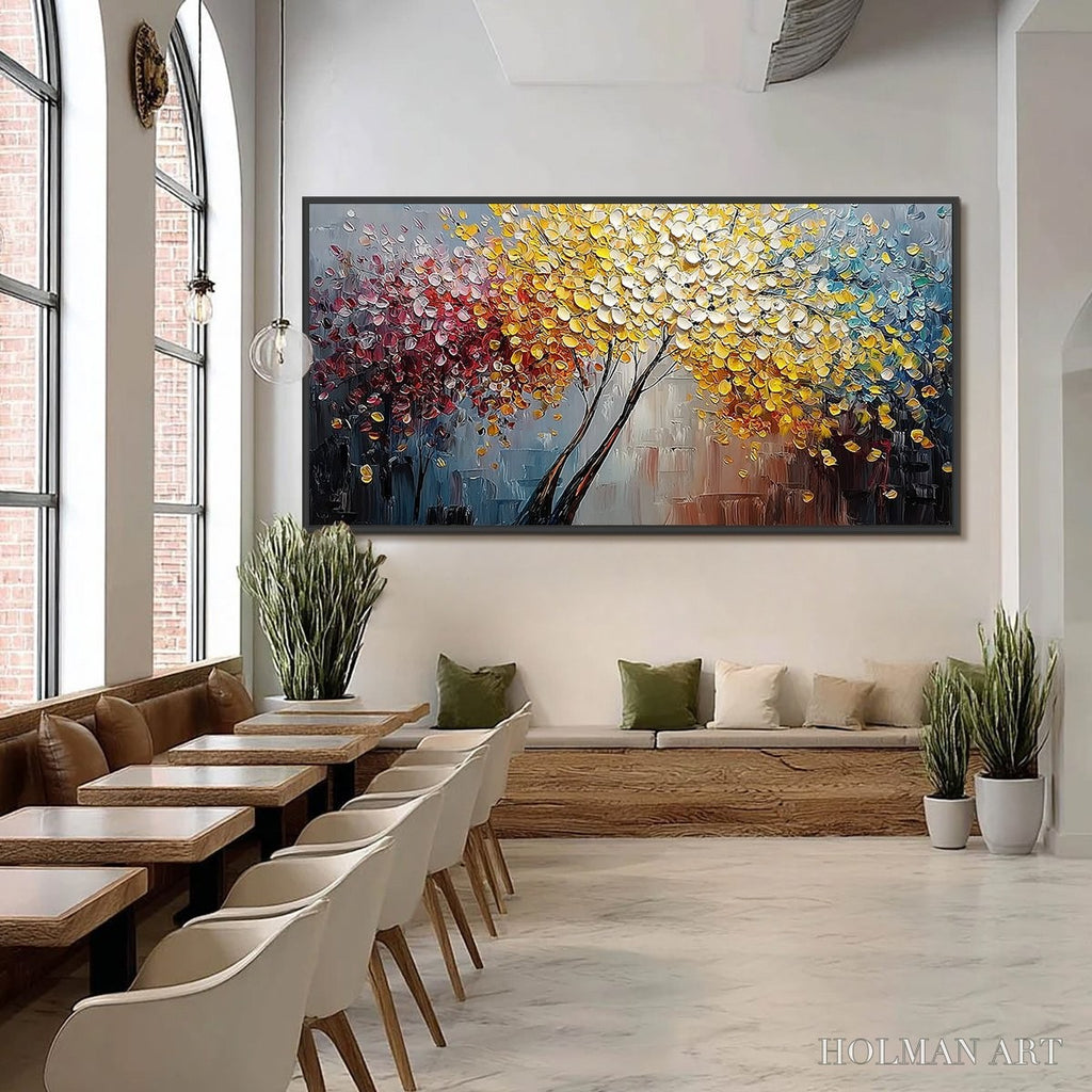 HOLMAN ART Chromatic Embrace – Textured Palette Knife Tree Painting, Colorful Impasto - image 6