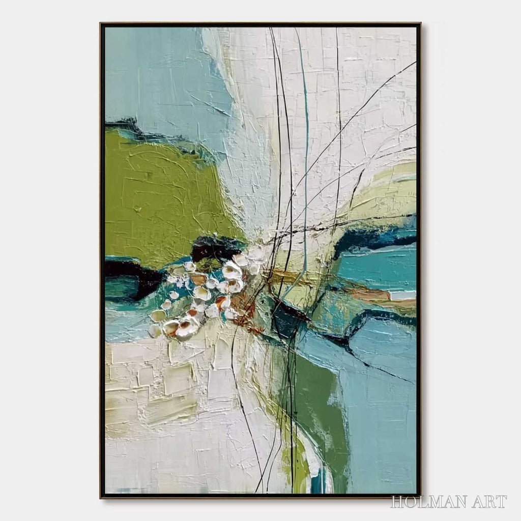 HOLMAN ART First Bloom – Textured Vertical Abstract Landscape Painting - image 1