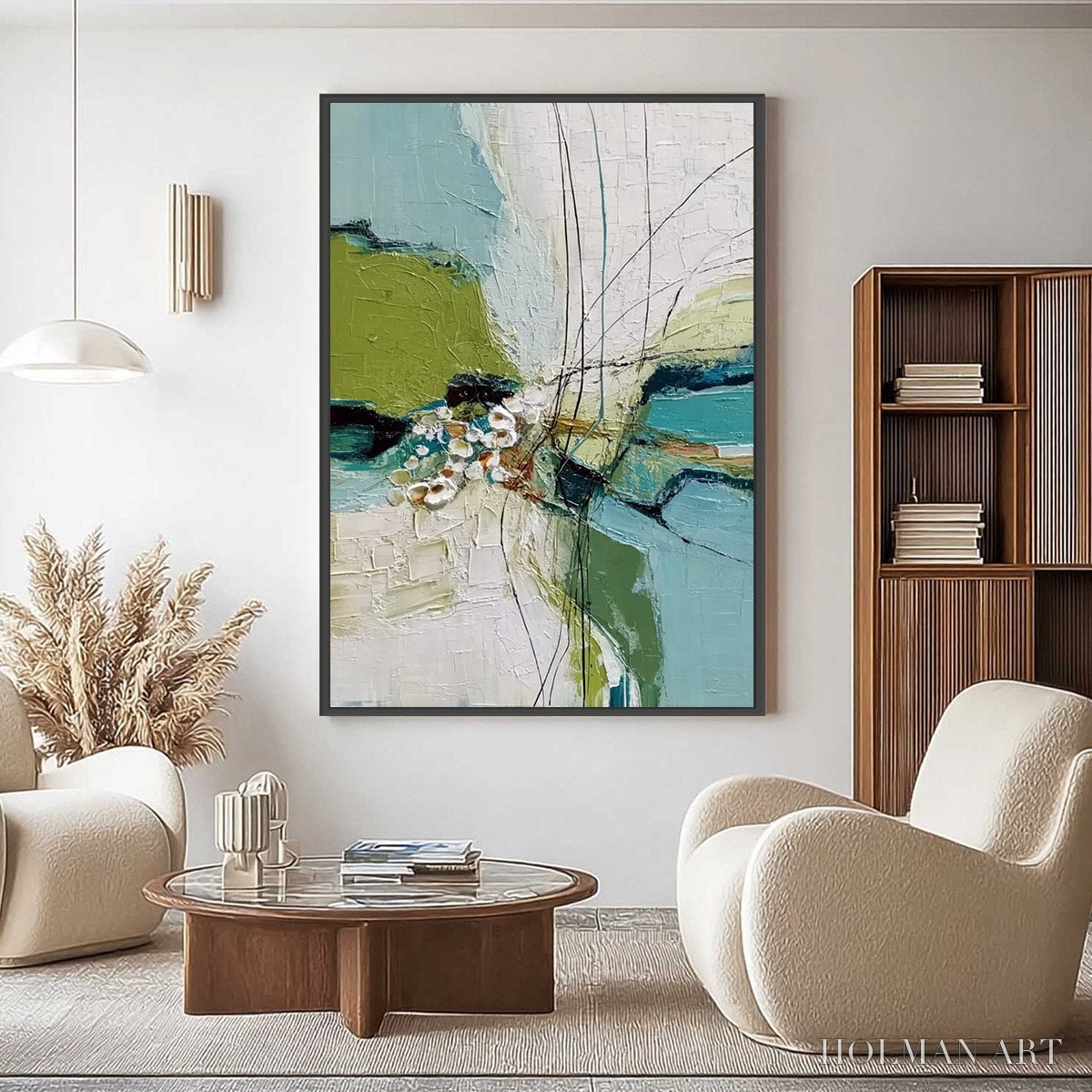 HOLMAN ART First Bloom – Textured Vertical Abstract Landscape Painting - image 2