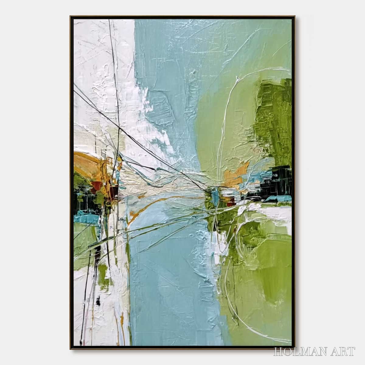 HOLMAN ART Crossing Paths – Large Textured Vertical Abstract - image 1