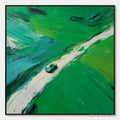 HOLMAN ART Emerald Escape – Textured Aerial View Painting of a Vintage Sports Car - image 1