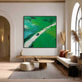 HOLMAN ART Emerald Escape – Textured Aerial View Painting of a Vintage Sports Car - image 2