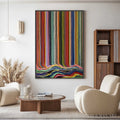 HOLMAN ART Chromatic Cascade – Colorful Vertical Abstract Painting with Flowing Lines - image 2