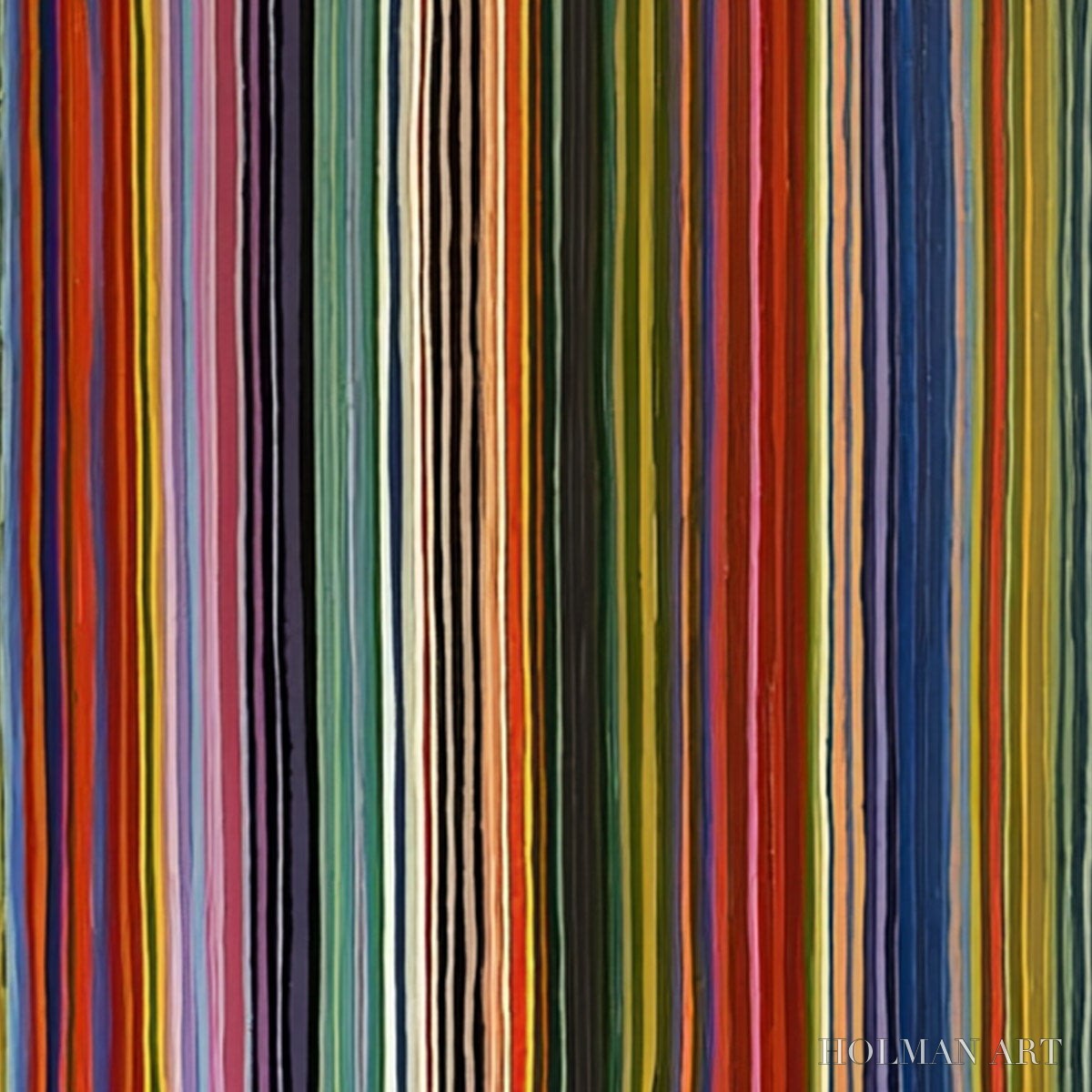 HOLMAN ART Chromatic Cascade – Colorful Vertical Abstract Painting with Flowing Lines - image 3