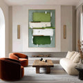 HOLMAN ART Greenfield Dash – Textured Abstract Sports Painting in Green and White - image 2