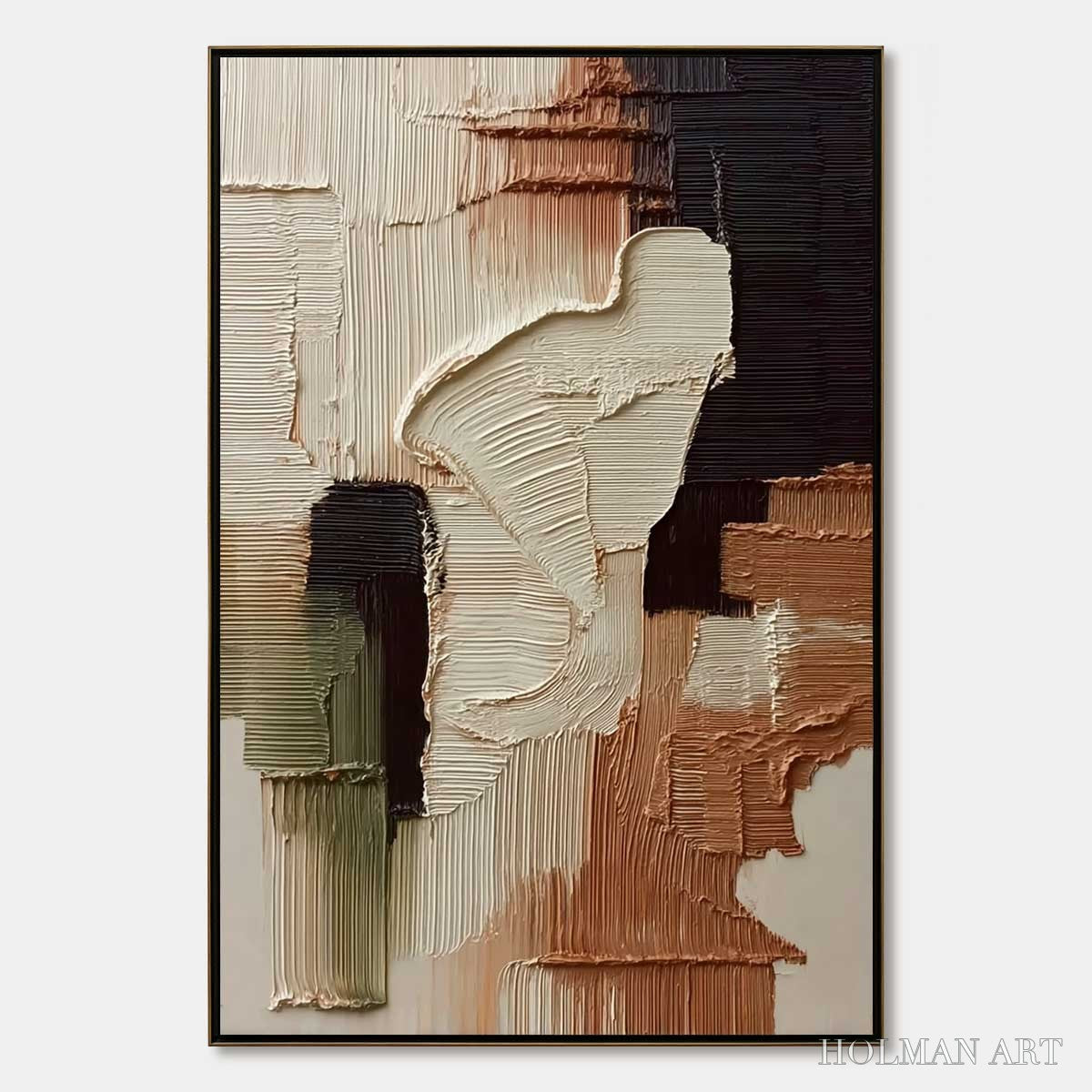 HOLMAN ART Terra Firma – Vertical Wabi Sabi Textured Abstract - image 1