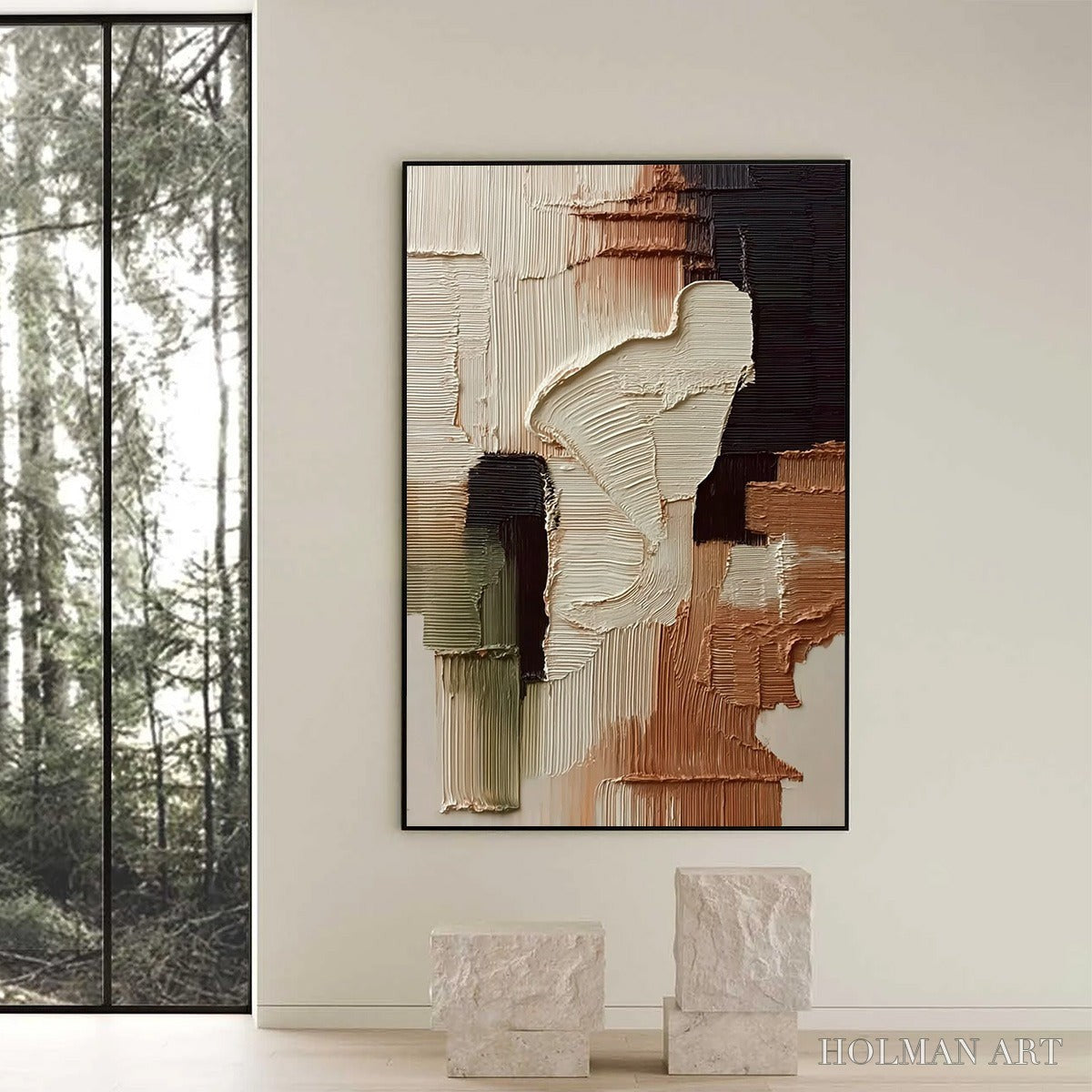 HOLMAN ART Terra Firma – Vertical Wabi Sabi Textured Abstract - image 6