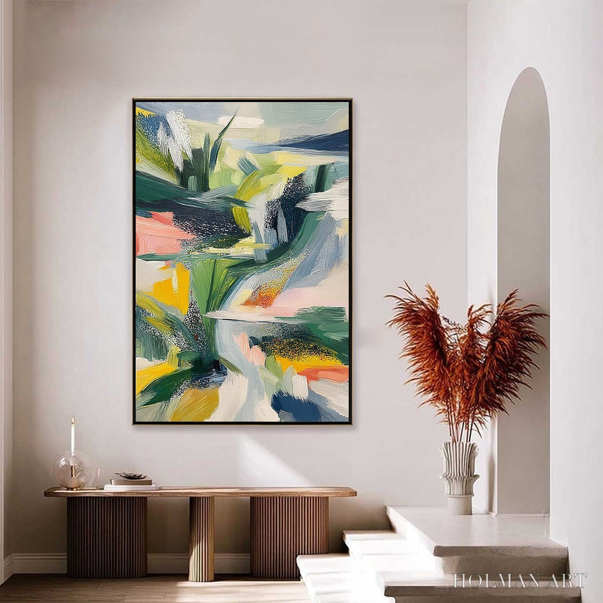 HOLMAN ART Verdant Rush – Vibrant Textured Abstract Landscape Painting - image 4