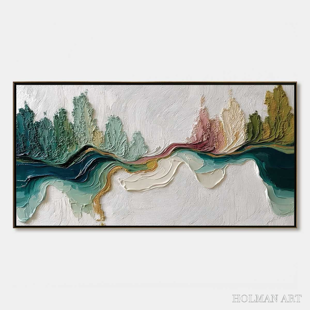 HOLMAN ART Terra'S Veins – Textured Abstract Landscape Impasto Oil Painting - image 1