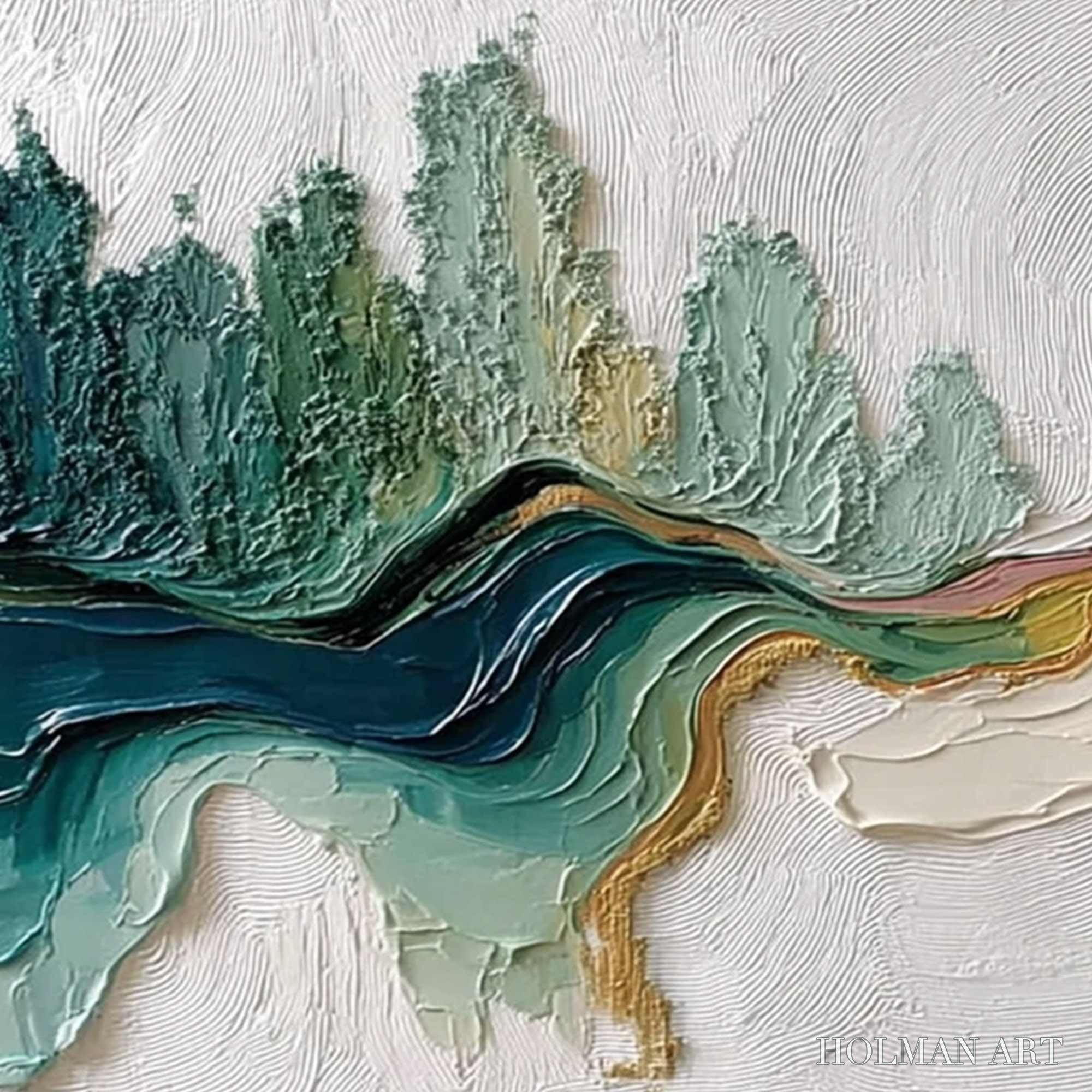 HOLMAN ART Terra'S Veins – Textured Abstract Landscape Impasto Oil Painting - image 3