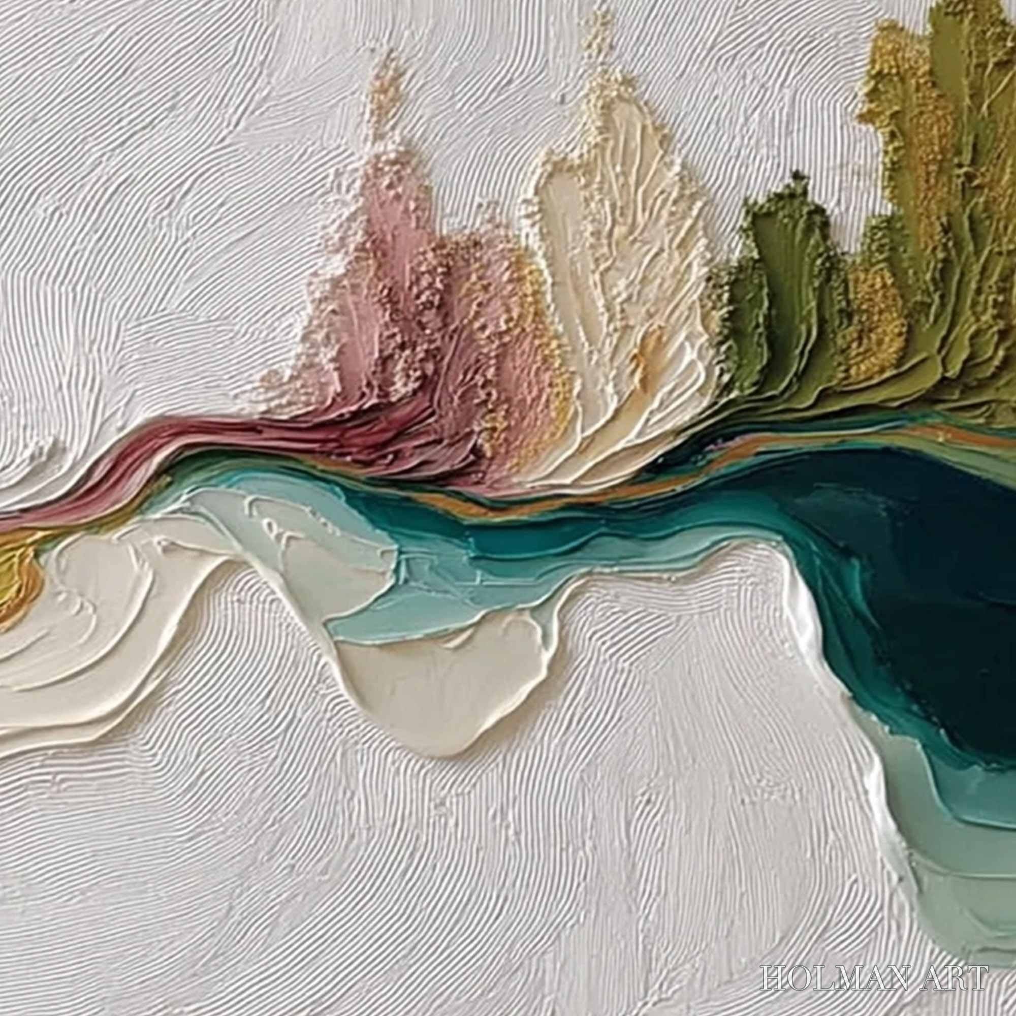 HOLMAN ART Terra'S Veins – Textured Abstract Landscape Impasto Oil Painting - image 5