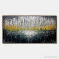 HOLMAN ART Midnight Reflections – Textured Abstract Gold and Silver Landscape Painting - image 1