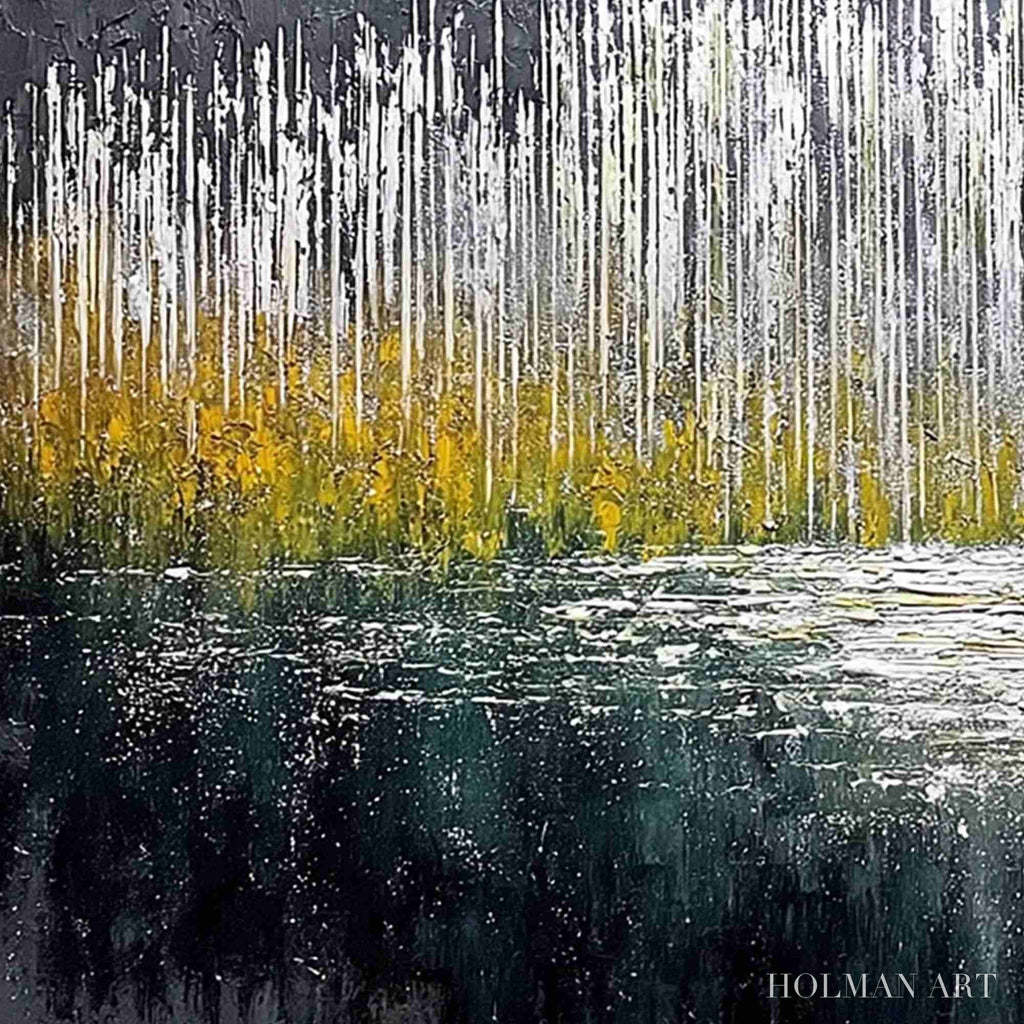 HOLMAN ART Midnight Reflections – Textured Abstract Gold and Silver Landscape Painting - image 3