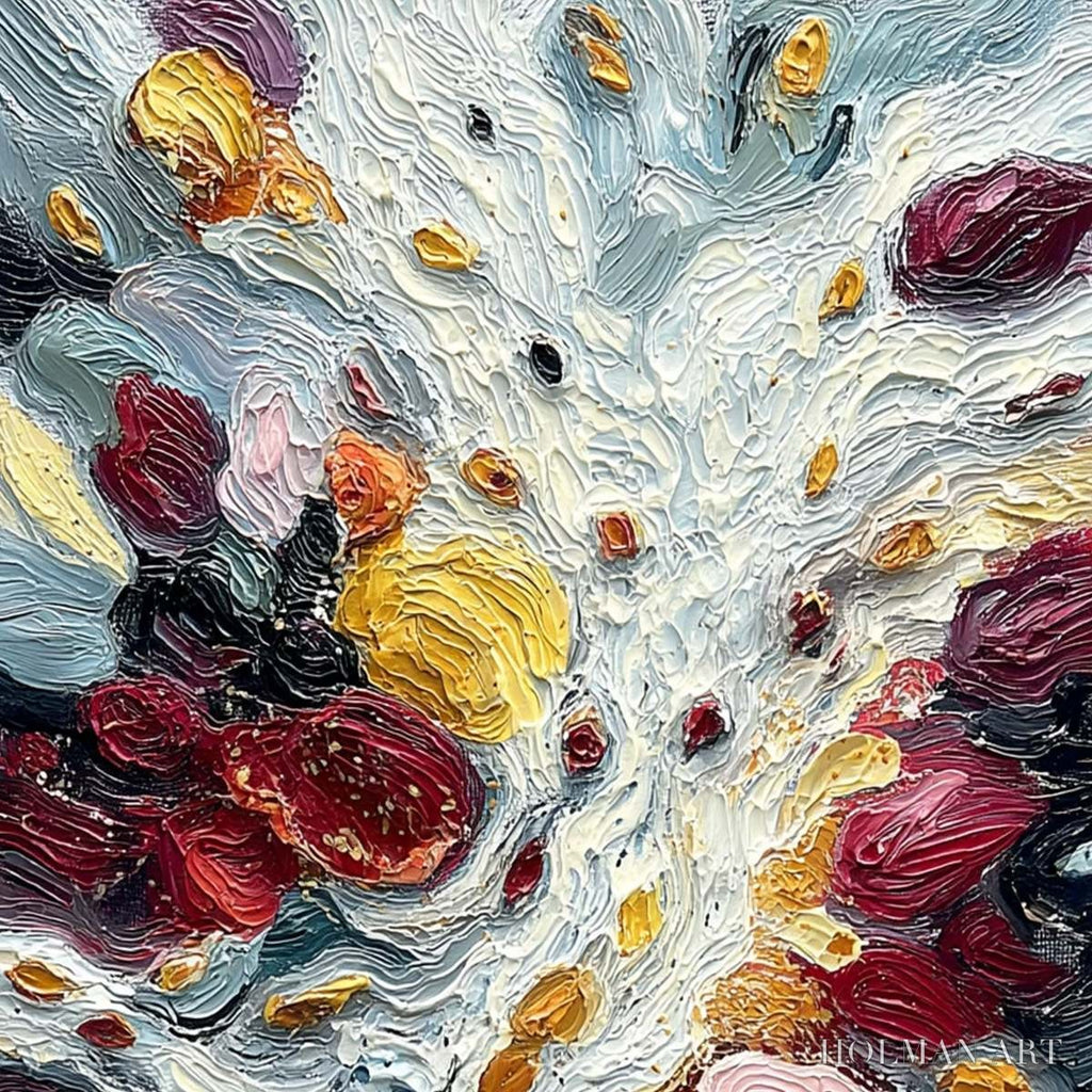 HOLMAN ART Festa Dei Colori – Vertical Colorful Impasto Abstract Textured Oil Painting - image 3