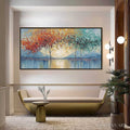 HOLMAN ART Ember and Jade – Textured Long Horizontal Landscape Painting of Trees - image 2