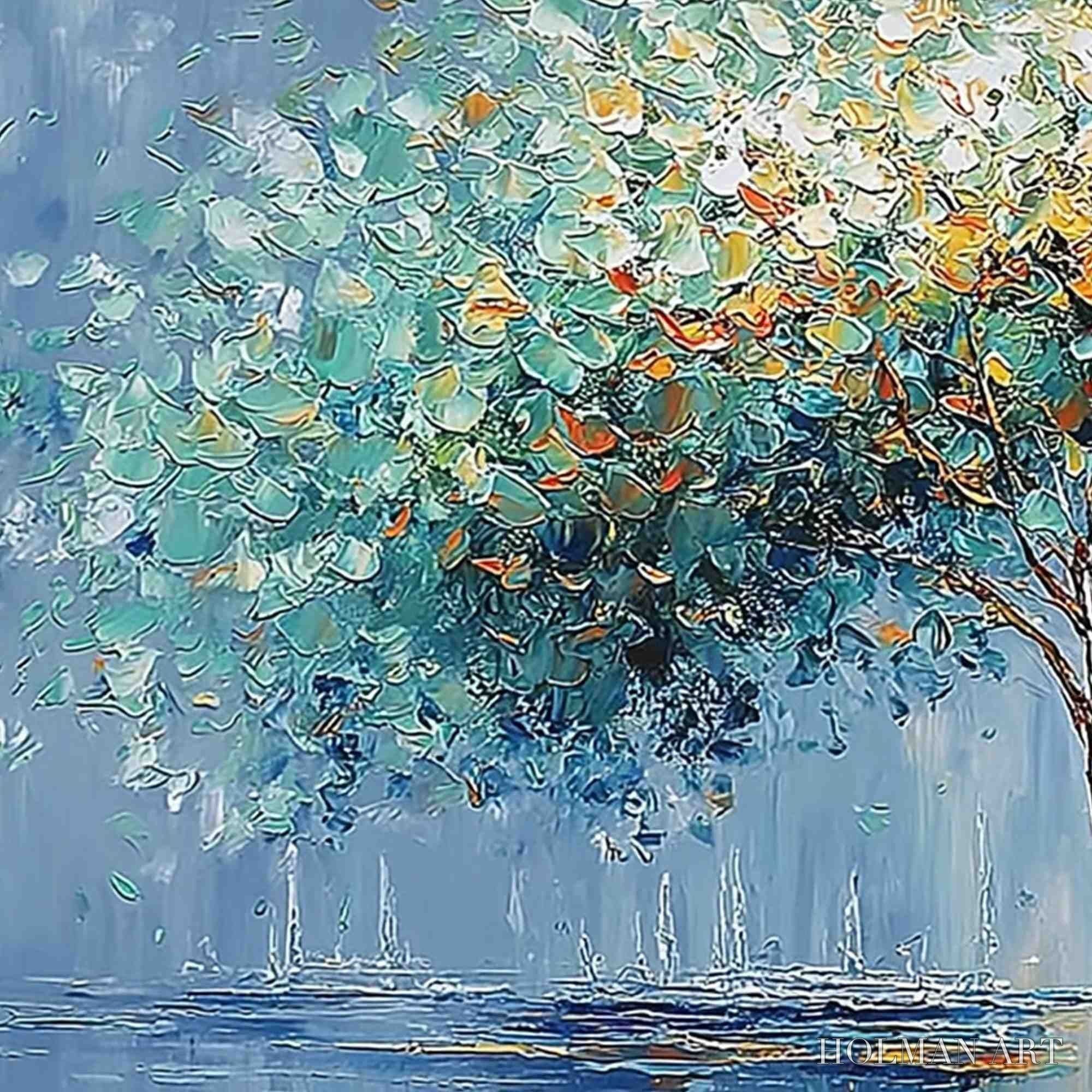 HOLMAN ART Chromatic Embrace – Heavily Textured Palette Knife Tree Landscape Painting - image 3