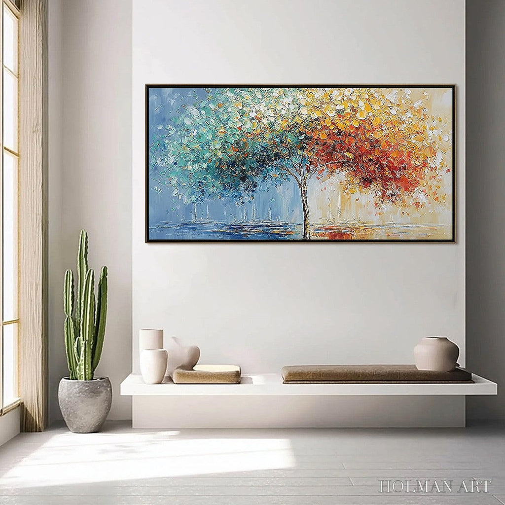 HOLMAN ART Chromatic Embrace – Heavily Textured Palette Knife Tree Landscape Painting - image 4