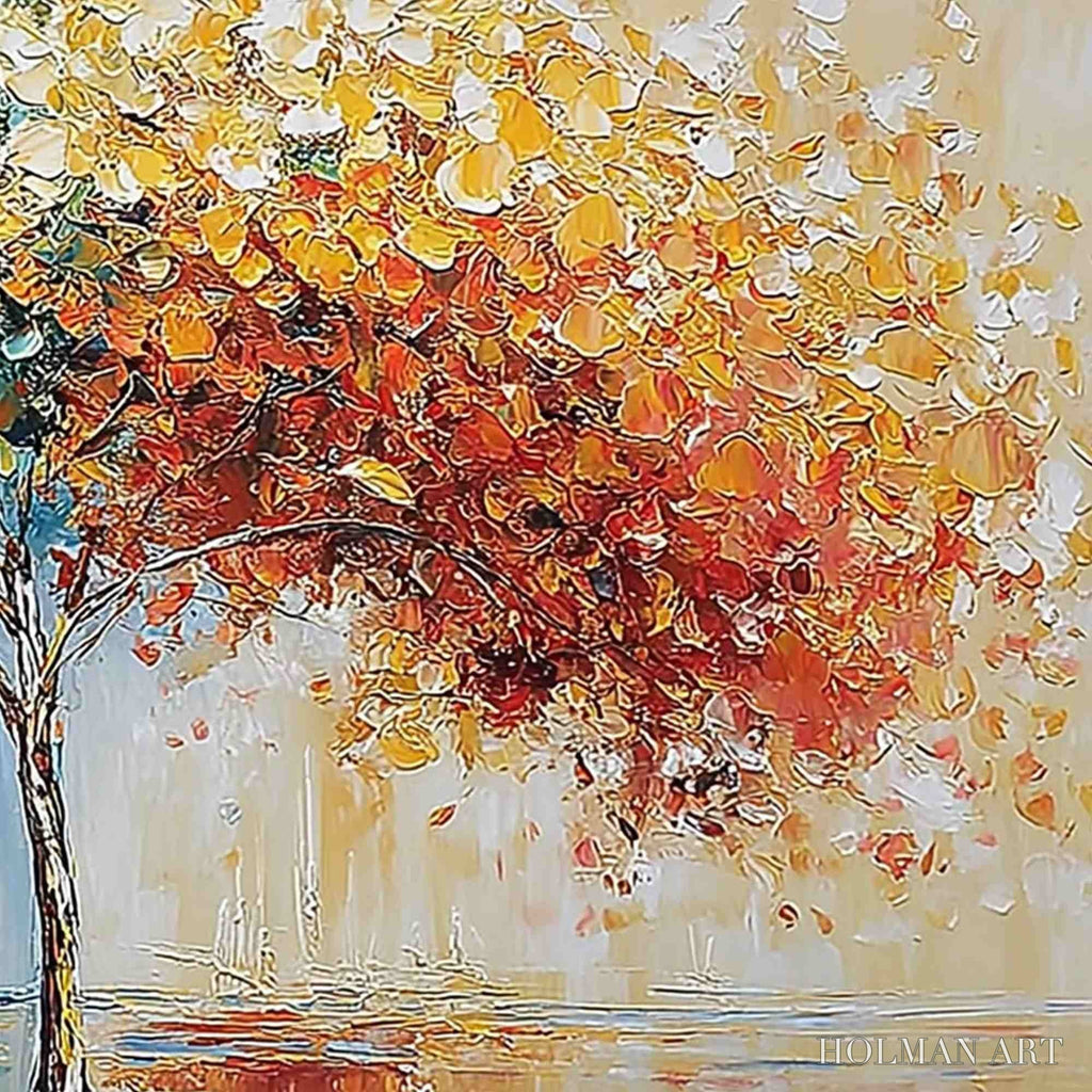 HOLMAN ART Chromatic Embrace – Heavily Textured Palette Knife Tree Landscape Painting - image 5