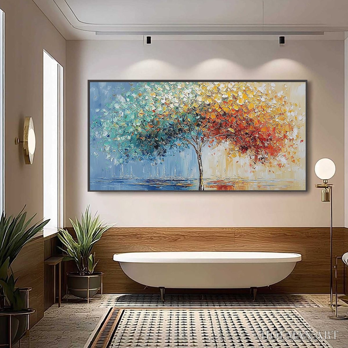 HOLMAN ART Chromatic Embrace – Heavily Textured Palette Knife Tree Landscape Painting - image 6