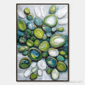 HOLMAN ART River Gems – Textured Wabi Sabi Abstract Painting of River Stones - image 1