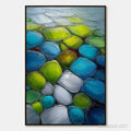 HOLMAN ART River Gems – Heavily Textured Abstract Painting of Colorful Stones - image 1