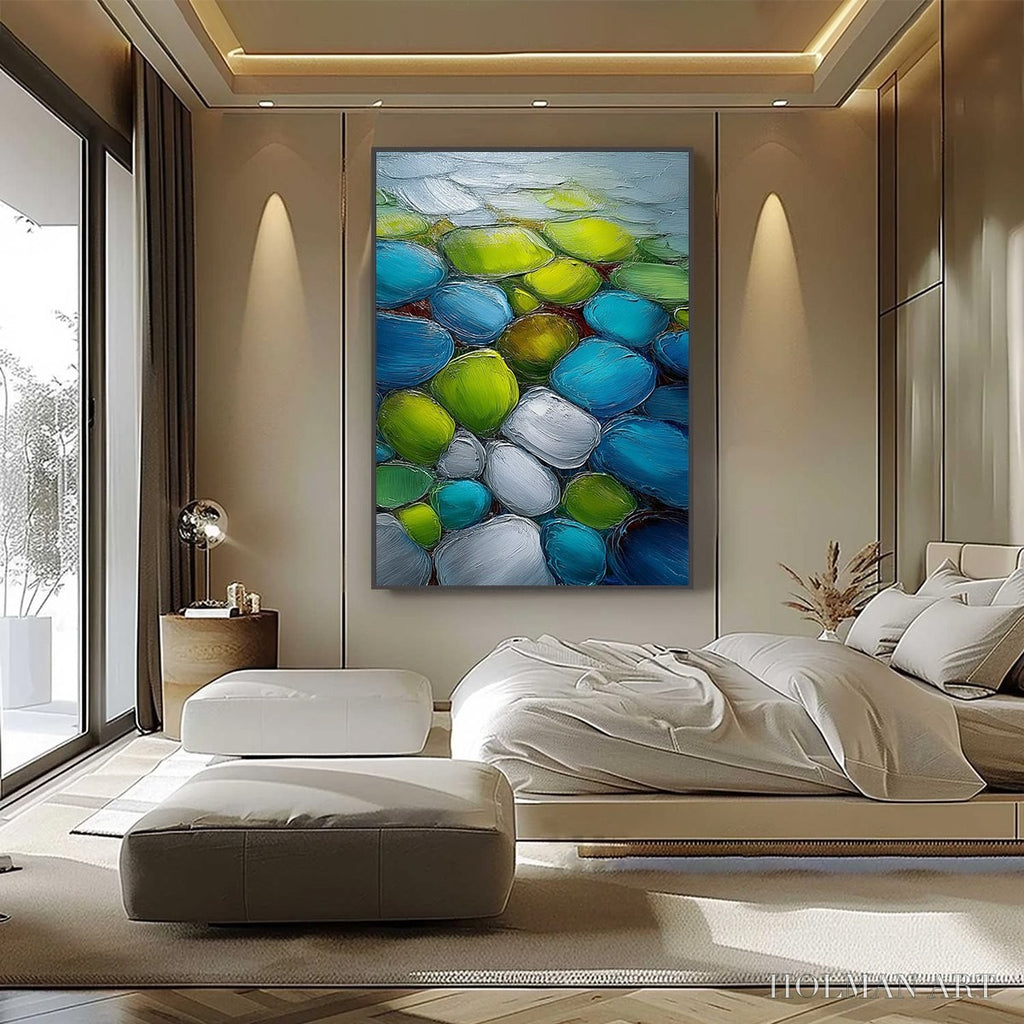 HOLMAN ART River Gems – Heavily Textured Abstract Painting of Colorful Stones - image 6