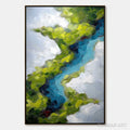 HOLMAN ART Aerial Reverie – Textured Abstract Aerial River Landscape Painting - image 1