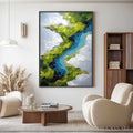 HOLMAN ART Aerial Reverie – Textured Abstract Aerial River Landscape Painting - image 2