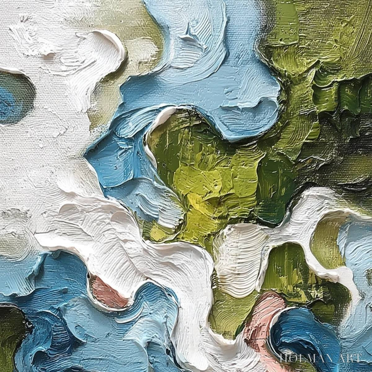 HOLMAN ART Aerialis – Heavy Texture Abstract Landscape Oil Painting - image 3