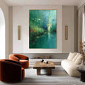 HOLMAN ART Emerald Flight – Textured Abstract Landscape Painting of Birds Over a Marsh - image 2