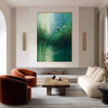 HOLMAN ART Verdant Voyage – Textured Green Landscape Painting with Birds - image 2