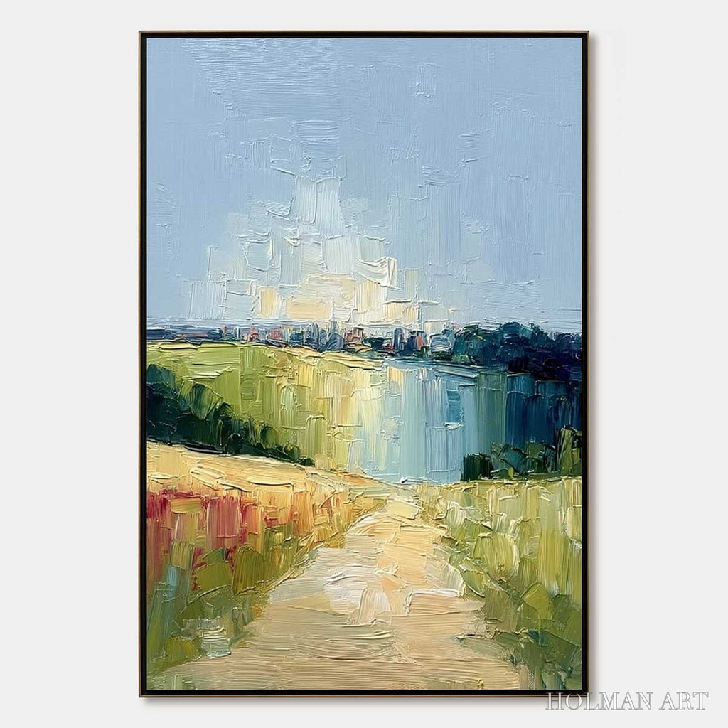 HOLMAN ART Coastal Promenade – Textured Palette Knife Impasto Landscape Painting - image 1
