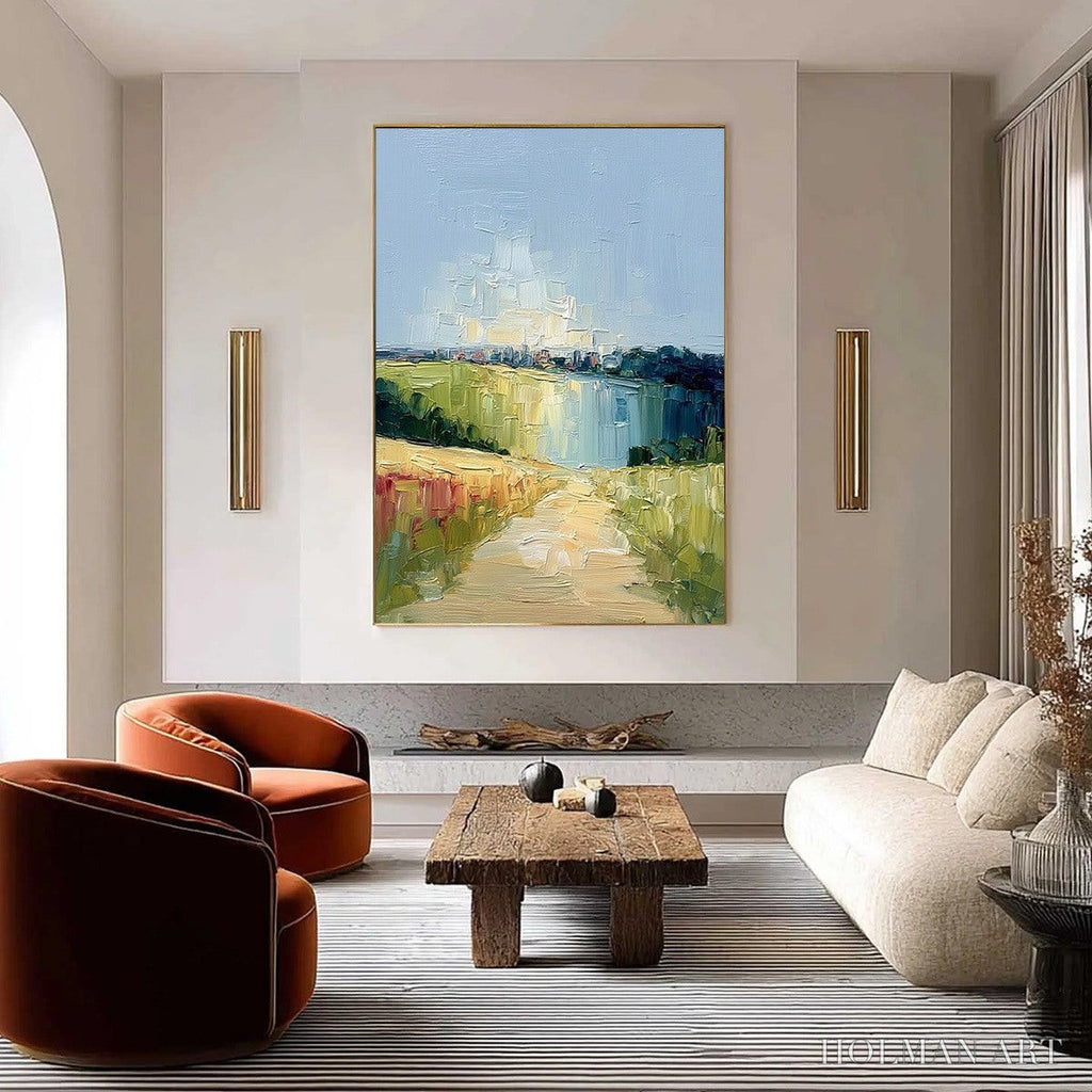 HOLMAN ART Coastal Promenade – Textured Palette Knife Impasto Landscape Painting - image 2