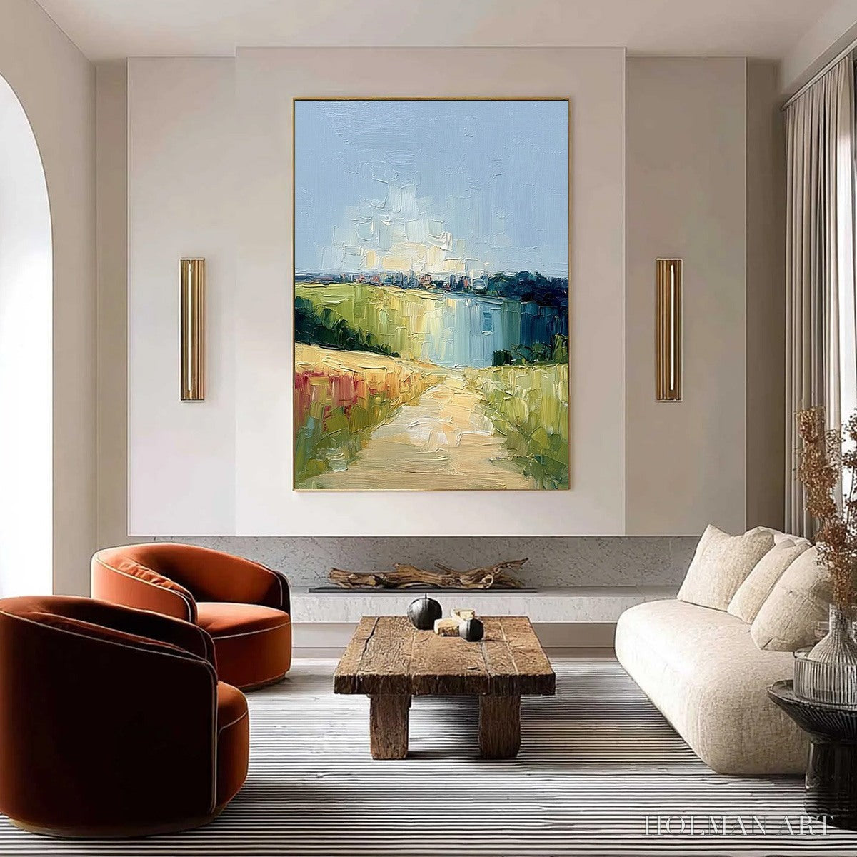HOLMAN ART Coastal Promenade – Textured Palette Knife Impasto Landscape Painting - image 2