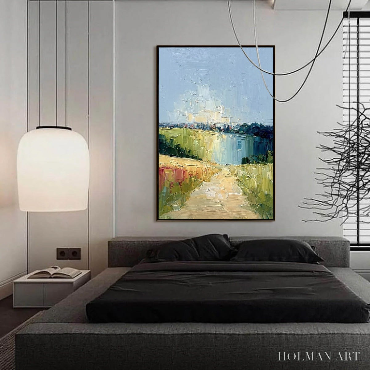 HOLMAN ART Coastal Promenade – Textured Palette Knife Impasto Landscape Painting - image 4