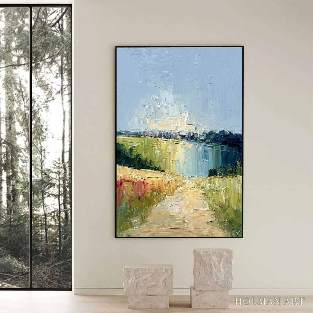 HOLMAN ART Coastal Promenade – Textured Palette Knife Impasto Landscape Painting - image 6