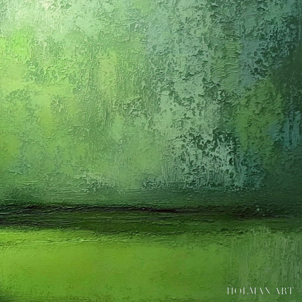 HOLMAN ART Verdant Horizon – Large Textured Green Abstract Landscape Painting - image 5